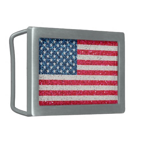  Red White Blue Patriotic American USA Flag Party Belt Buckle