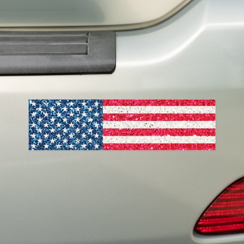   Red White Blue Patriotic American USA Flag Party Bumper Sticker
