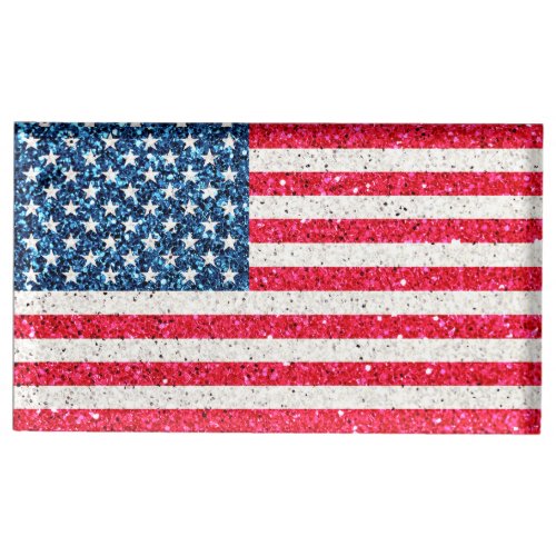   Red White Blue Patriotic American USA Flag Party Place Card Holder