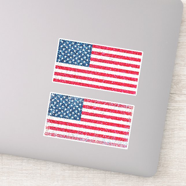   Red White Blue Patriotic American USA Flag Party Sticker (Detail)