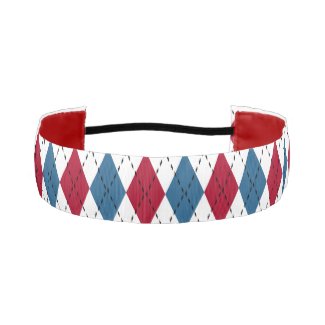 Red White & Blue Patriotic Argyle Athletic Headbands