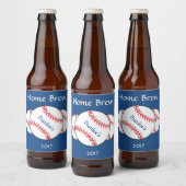 Red White Blue Patriotic Baseball Beer Label (Bottles)