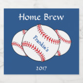 Red White Blue Patriotic Baseball Beer Label (Single Label)