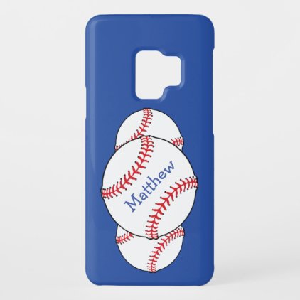 Red White Blue Patriotic Baseball Galaxy S9 Case