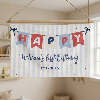 Red White & Blue Patriotic Birthday Banner
