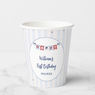 Red White & Blue Patriotic Birthday Paper Cups