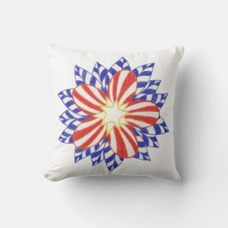 Red White Blue Patriotic Flower Pillows