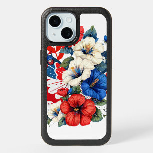 Red, White & Blue - Patriotic Hibiscus Phone Case