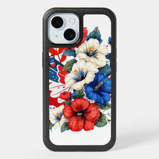 Red, White & Blue - Patriotic Hibiscus Phone Case