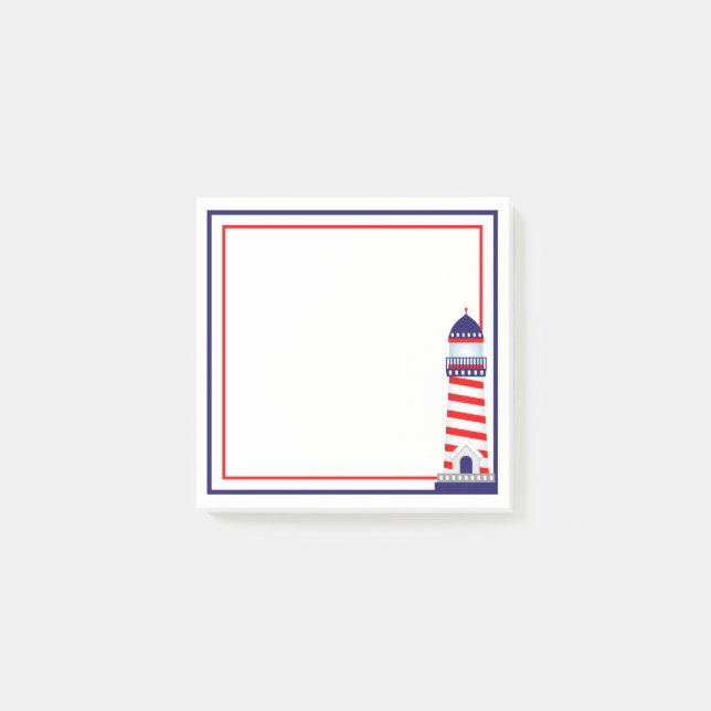 Red White Blue Patriotic Lighthouse Notes (Front)
