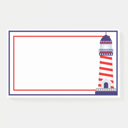 Red White Blue Patriotic Lighthouse Post_It Notes
