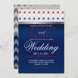 Red, White & Blue Patriotic Star Wedding Invitation