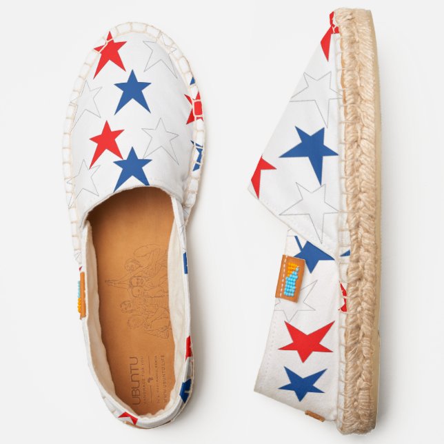 Red White Blue Patriotic Stars  Espadrilles (Side)