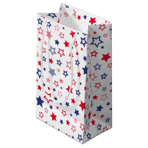 red white blue Patriotic stars pattern Small Gift Bag