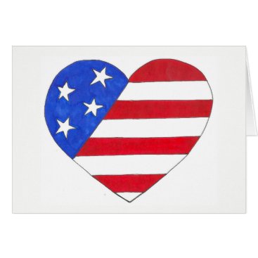 Red White Blue Patriotic Stars Stripes USA Heart Card Red White Blue Patriotic Stars Stripes USA Heart Card