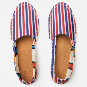 Red White Blue Patriotic Stripes Espadrilles