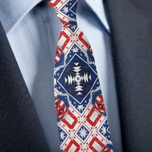 Red White Blue Patriotic Style Neck Tie