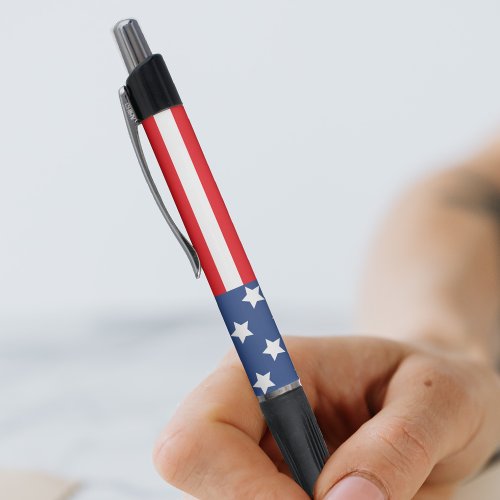 Red White  Blue Patriotic USA American Flag Pen