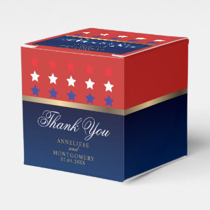 Red, White & Blue Patriotic Wedding Favor Boxes