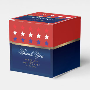 Red, White & Blue Patriotic Wedding Favor Boxes