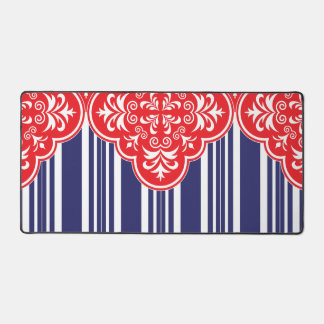 Red, White, Blue Pattern Decorative Desk Mat