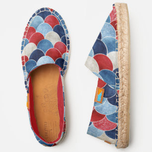 Red White & Blue Pattern Espadrilles