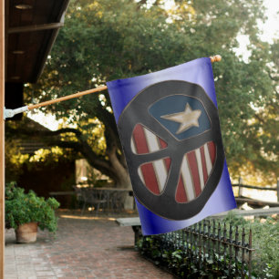 Red White Blue Peace - House Flag