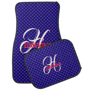 Red White & Blue Personalize Monogram Car Floor Mat