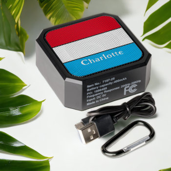Red White Blue Personalized Three Block Bluetooth Speaker by Ricaso_Designs at Zazzle