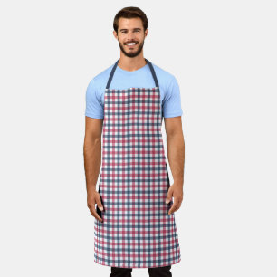 Red White Blue plaid Apron