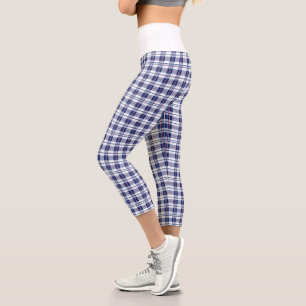Red, White & Blue Plaid Capri Leggings