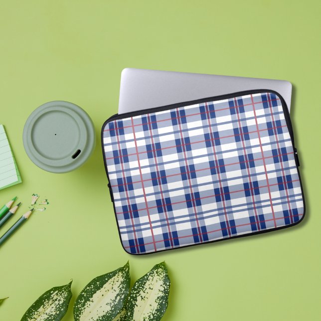 Red, White & Blue Plaid Laptop Sleeve (Creator Uploaded)
