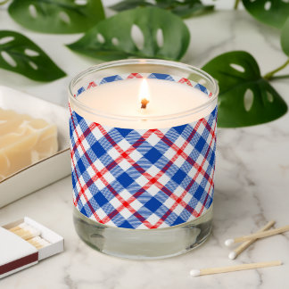 Red White Blue Plaid Scented Candle
