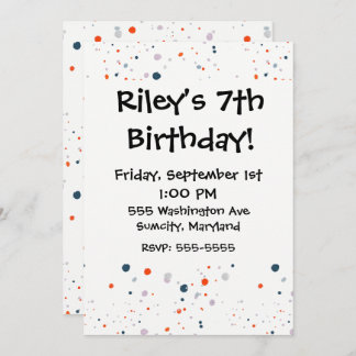 Red White & Blue Playful Confetti Invitations