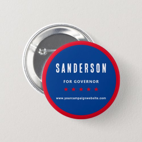 Red White Blue Political Election Campaign Name Button