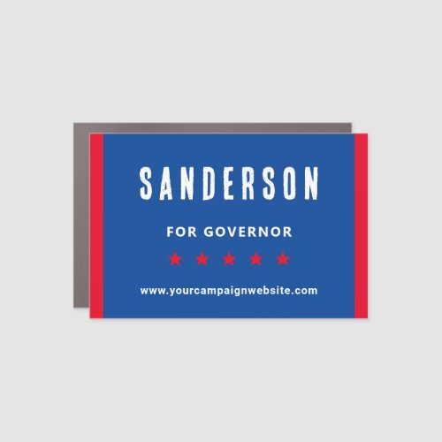 Red White Blue Political Election Campaign Name Car Magnet