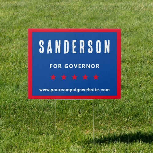 Red White Blue Political Election Campaign Name Sign