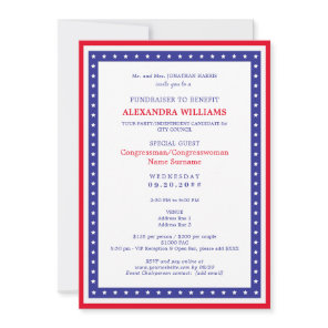 Red White Blue Political Fundraiser Nominee Photo Invitation