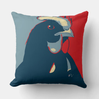 Red White Blue Pop Art Chicken Pillow