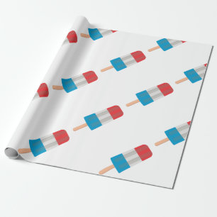 red white blue Popsicle Wrapping Paper