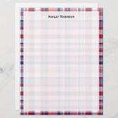 Red, White, Blue Preppy Madras Plaid (Front/Back)