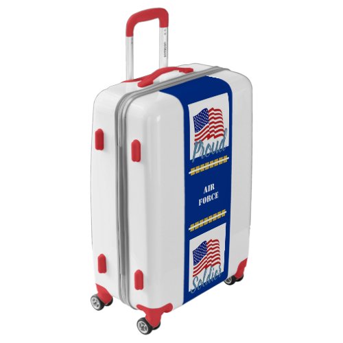 Red White Blue  Proud Airforce Soldier Luggage
