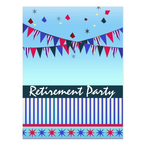 Red White Blue Retirement Party Postcard | Zazzle