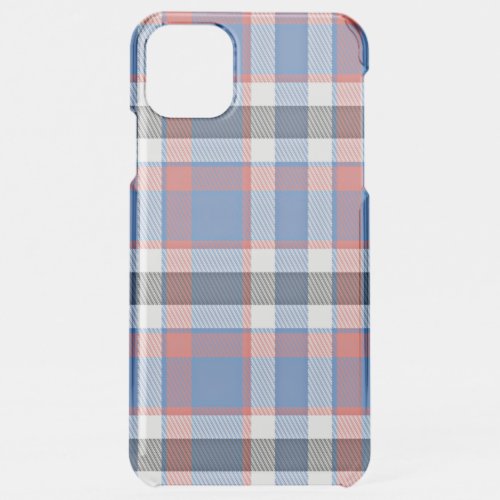 Red White Blue Retro Chic Tartan Plaid Pattern iPhone 11 Pro Max Case