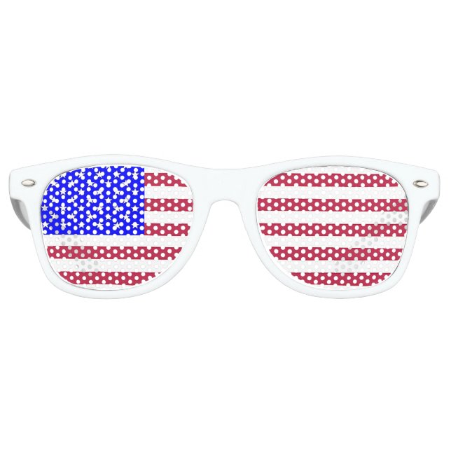 Red, White & Blue Retro Sunglasses (Front)