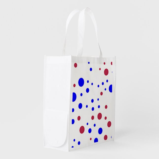 Red, White & Blue Reusable Grocery Bag (Front Side)