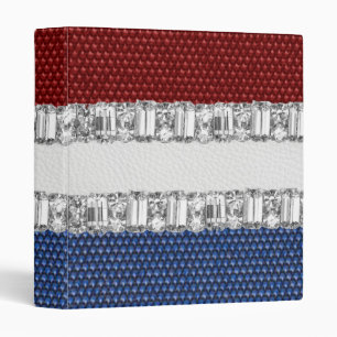 Red White & Blue Rhinestone Notebook,Photo Album Binder