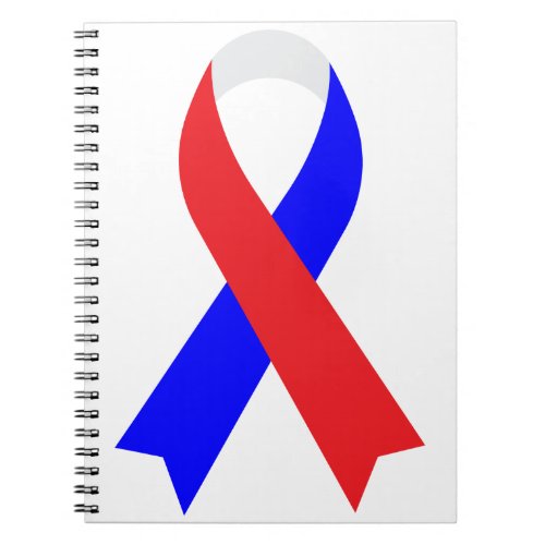 Red White  Blue Ribbon Patriotism Military 911 Notebook