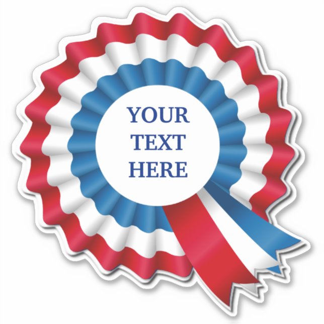 Red White & Blue Rosette Contour Sticker (Front)