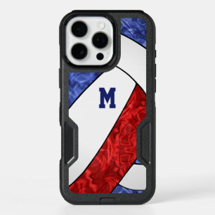red white blue school volleyball team colors girly iPhone 16 pro max case